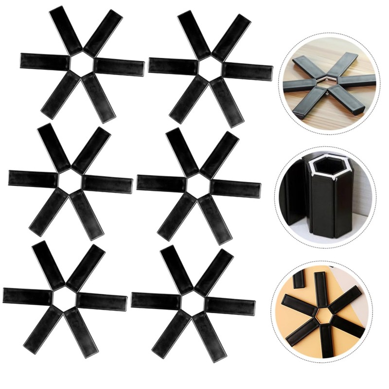 GRIRIW Folding Pot Holder Set 6pcs Kitchen Hot Pads Tea