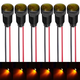 Gebildet 6pcs Yellow Indicator Pilot Light AC/DC 12-24V Mounting Hole Size 10mm(Flame Retardant Plastic Shell)