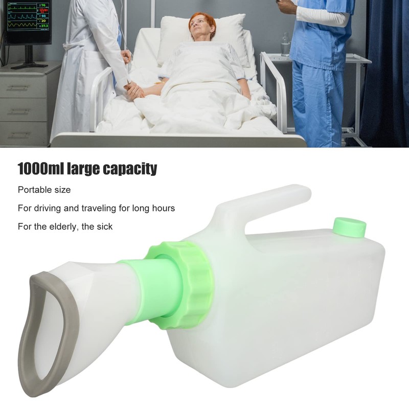 32oz/1Liter Portable Leakproof Women Urinal Without Lid Plastic Pee Urine