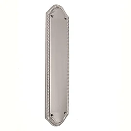 Heavy Duty Georgian Half Round Solid Brass Shaped Door Push 298x74mm Plate 5 mm Thickness in Brass/Chrome/Satin (Polished Chrome)