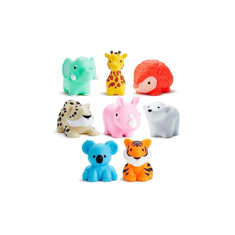 Munchkin Wild Animal Bath Toy Squirts, 8 Pack, Multi