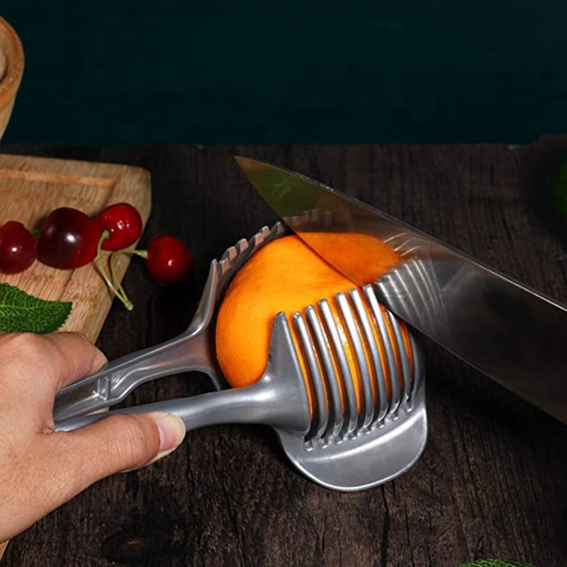 Srrrwunti Tomato Lemon Slicer Stand Fruit Cutter with Handle Kitchen