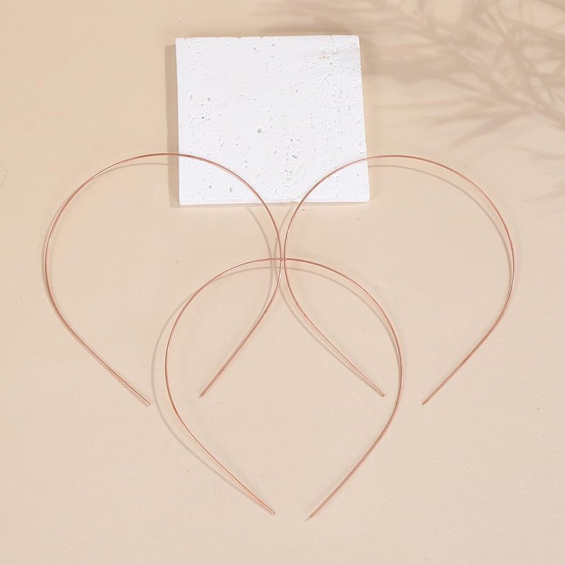 VASANA 50Pcs 1.2mm Width Copper Metal Headbands Plain Thin Bulk