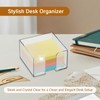 OKKRMGZ Acrylic Post It Holder for Desk Clear Self Stick