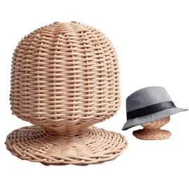 IMPACT Online Hat Stand Rattan Mannequin Head Hat Hanging Rest Wig Stand (18cm)