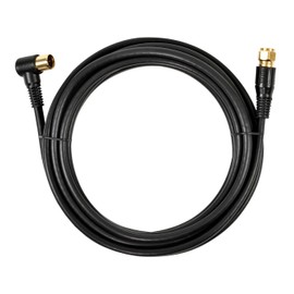 N-CAT NC4GLF5B-PP TV Cable S4C 5m L Plug to Straight Screw Plug Black