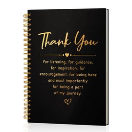 Msticey Thank You 160 Blank Pages Gold Foil Hardcover Spiral Notebook, Appreciation Gift for Employees Leaders Team Members, Thank You Gifts for Coworkers Teacher, Thanksgiving Gifts for Colleagues