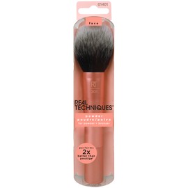 Real Techniques Powder Brush, Ultra Plush Synthetic Bristles, Aluminum Ferrules to Build Coverage, Cruelty Free, Mattified Finish, For Foundation, Setting Powder, Bronzers, Orange, 1 Count