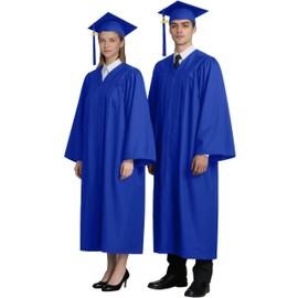 GFY Unisex Matte Graduation Cap & Gown Set with 2025 Tassel Year Charm for Middle School, High School, & Bachelor