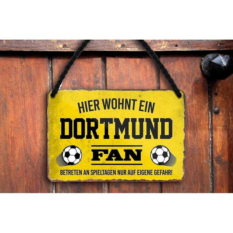 Blechschilder German writing, Hier wohnt ein Dortmund Fan / Offizieller