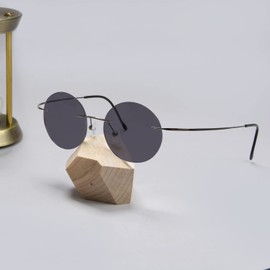 Eyekepper Gafas de Lectura Titanias Redondas sin Montura Lectores Lente Gris +2.5