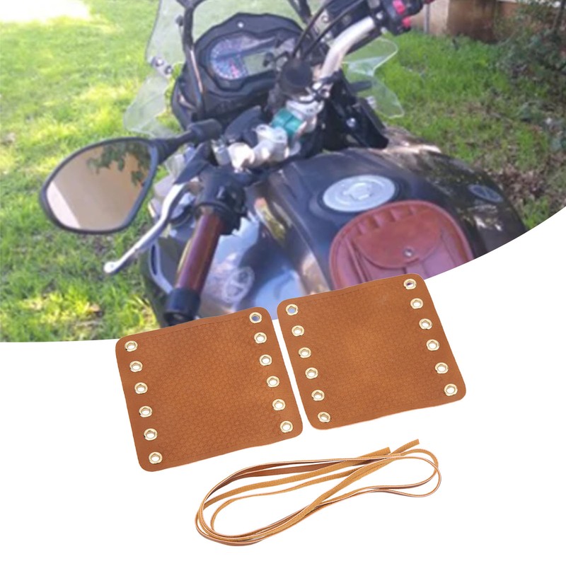 Motorcycle Hand Grip Cover Fiber Simulated Leather Anti Slip Retro