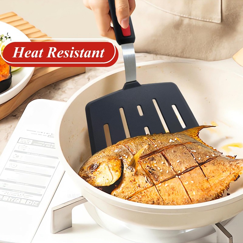 Silicone Spatula Turner Set of 2, Heat Resistant Pancake Spatulas