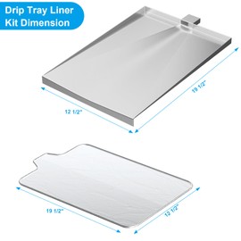 LS'BABQ SUB025 Drip Tray Replacement Parts for Traeger Tailgater 20 Bronson 20 Junior Elite 20 Stainless Steel Heat Baffle Accessories with Disposable Aluminium Grease Tray Liners Set