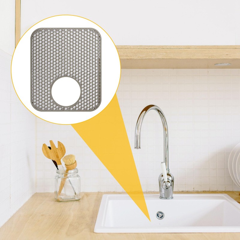 Folding Non-Slip Sink Protective Mat, Multifunctional Drain Heat Insulation Mat,