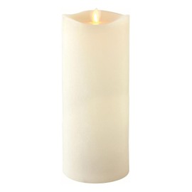 Napa Home & Garden LIGHTLi Moving Flame Advanced Battery-Operated LED Indoor Wax Pillar Candle, 3 1/2" x 8 1/2", Ivory
