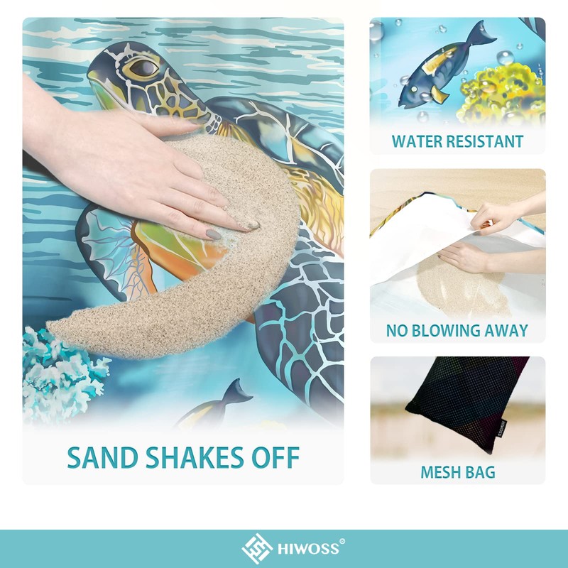 Beach Blanket Waterproof Sandproof Oversized 95”x 80”,Sand Free Beach Mat