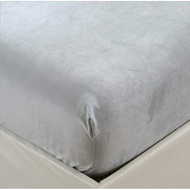 Pangzi Solid Flannel Plush Bedding Fitted Sheet,Velvety Soft Heavyweight (Full,