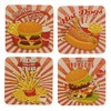 The Fast Food Diner Cardboard Coasters Set of 12