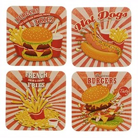 The Fast Food Diner Cardboard Coasters Set of 12