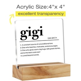 Gigi Gifts Grandma Gift From Grandchildren Granddaughter Grandson, Nana Gifts for Grandma Christmas Birthday Mother's Day, Gigi Definition Clear Desk Sign Grandma Acrylic Sign