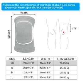 PATIKIL XS Size Protective Knee Pads, 6 Pairs Sponge Volleyball Knee Pads Breathable Dance Knee Pads Brace for Women Men Football Basketball Workout, Grey