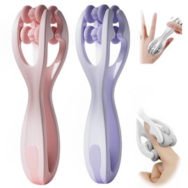 GXGM Pack of 2 Hand and Finger Massager, Hand Massager, Finger Massage Roller, Massage Ball with Handle Body, Muscle Relaxing Massager, Double-Sided Massage Roller for Arthritis