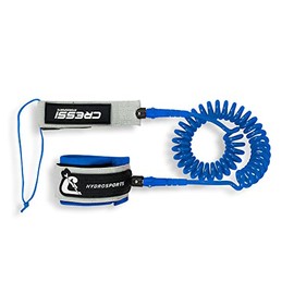 Cressi Unisex Adult Sup Coiled Leash 10' 300 cm Spiral Ankle Lead for SUPs, Grey/Blue, 25 cm