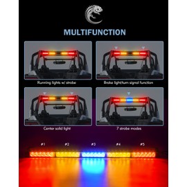 Lupar 30'' UTV LED Chase Light Bar w/ 1.75''-2'' Roll Cage Mount Bracket Rear Chase Light Bar w/Brake, Running, Reverse & Turn Signal Lights for Polaris RZR Can-Am Yamaha, Kawasaki 4x4 Trucks (RYBYR)