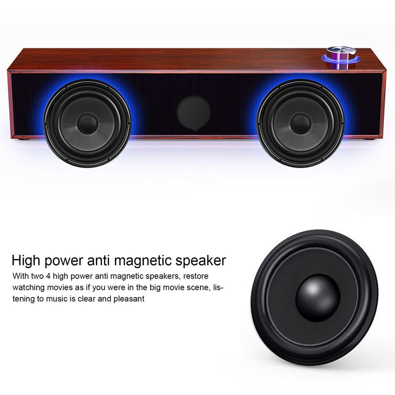 Bewinner Computer Speaker, Desktop Speaker, USB, Wired Stereo Soundbar for
