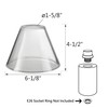 Aspen Creative 23622-60-3, Clear Glass Shade for Lighting Fixture/Vanity Light/Wall