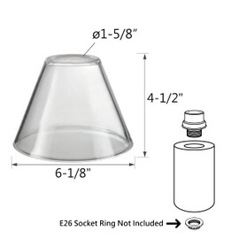 Aspen Creative 23622-60-3, Clear Glass Shade for Lighting Fixture/Vanity Light/Wall Light, Size: 6-1/8" D. x 4-1/2" H., 3Pcs/Pack