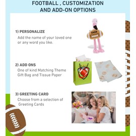 DolliBu Pink Flamingo Stuffed Animal with Football Plush - Soft Huggable Flamingo Adorable Playtime Plush Toy, Cute Zoo Animal Gift for Kids and Adults - 8 Inch