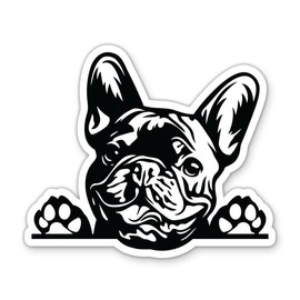 French Bulldog Peeking Vinyl Sticker - for Water Bottle Phone Car Tumbler Laptop - Waterproof - 3"