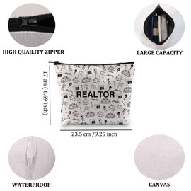 Realtor Gift Realtor Life Gift Mortgage Broker Gift Zipper Pouch Makeup Bag (Realtor Bag CA)
