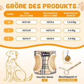 Dog Harness Small Dogs with Lead, Adjustable Step-In Puppy Harness, Reflective, Breathable Dog Harness for Puppies, for Walks, Training, Outdoor Activities