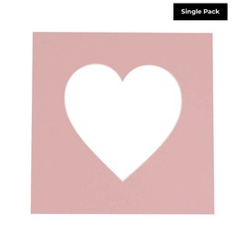 4x5 Mat For 7x7 Frame - Precut Pink Heart Shaped Photo Mat Board Opening - Acid Free Matte and Bevel Cut for Family Photos, Pack of 1 Matboard Show Kit With Acid Free Backing & Clear Bag