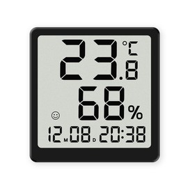 Lancoon Digital Thermohygrometer LCD Small Alarm Clock with Temperature Humidity Magnetic Date 12/24 Hour ℃/℉ Switch Bracket Hanging Hole for Home Living Room Office