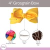 4 Inch Grosgrain Hair Bow for Girls (Yellow)