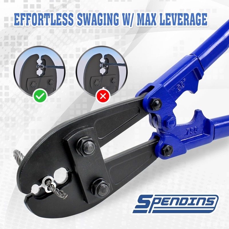 SPENDINS 31.8 Inch Hand Swaging Tool, Wire Rope Crimping Tool