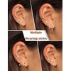 Silver Stud Hoop Earrings for Women - 7 Pairs Hypoallergenic
