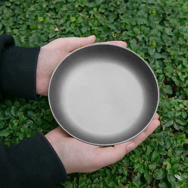 Lightweight Titanium Plate Dinner Fruit Plate Pan Food Container for