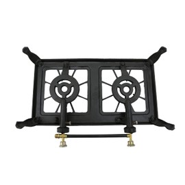 Stansport Double Burner Cast Iron Stove with Regulator Hose (209-100)