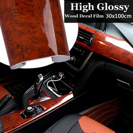 SPORTARC Car Wood Grain Sticker Car Interior Film High Gloss Wood Grain Vinyl Decal 30x100cm