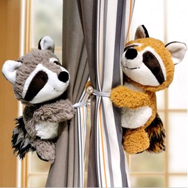 Cciphy - 1 par de alzapaños para cortinas con diseño de mapache, con hebilla, diseño de animales, para bebés, niños, sala de estar, dormitorio, guardería (mapaches)