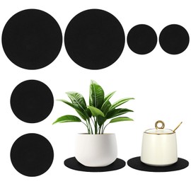 6 PCS Plant Coasters Round Felt, 3 Size Reversible Round Fabric Plant Mat, Waterproof Plant Pot Saucers for Gardening, Indoor, Outdoor Pots, DIY Craft Supplies (4”, 6”, 8”)