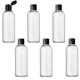 6 Pack 3.4oz Empty Plastic Travel Bottles, Clear Travel Bottles Set for Toiletries Leak Proof Squeezable Travel Size Containers Travel Essentials Accessories Squeeze Bottles (Black 100ml)