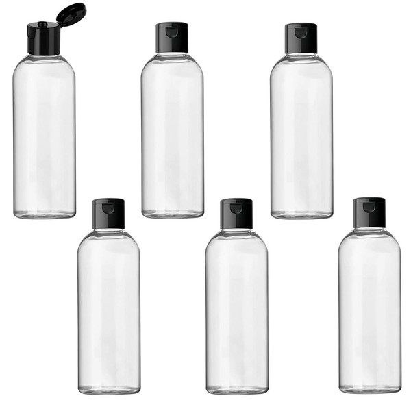 6 Pack 3.4oz Empty Plastic Travel Bottles, Clear Travel Bottles