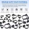Glarks 121Pcs 8 Size Heavy Duty Black Double Gripping Nylon