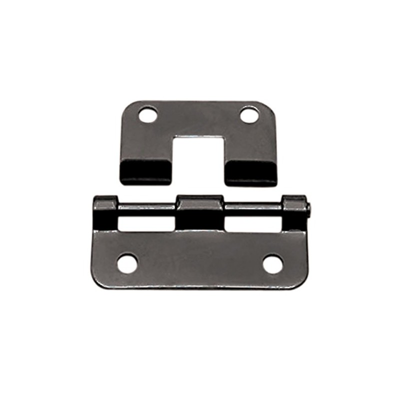 2 x black lift off hinges with fixing screws